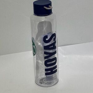 Starbucks Clear Georgetown University Hoyas Reusable Plastic Water Bottle OS NWT